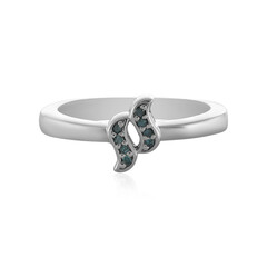 Blauer I2 Diamant-Silberring