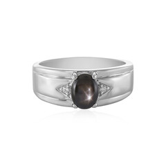 Schwarzer Stern-Saphir-Silberring