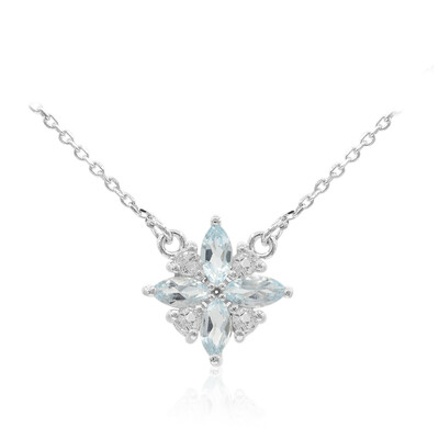 Himmelblauer Topas-Silbercollier