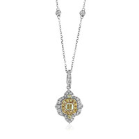 Gelber SI2 Diamant-Goldhalskette (CIRARI)