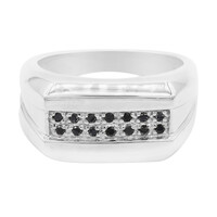 Schwarzer Diamant-Silberring