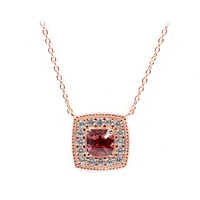 Pinkfarbener Zirkon-Silbercollier (Dallas Prince Designs)
