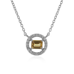 Gelber Zirkon-Silbercollier