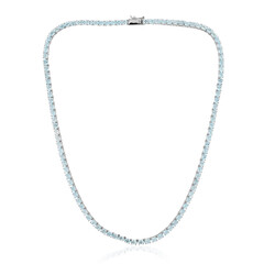 Himmelblauer Topas-Silbercollier
