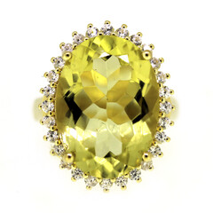 Ouro Verde-Quarz-Silberring