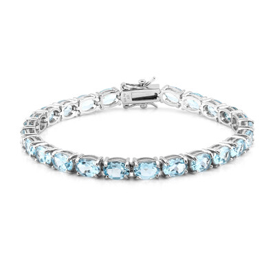 Himmelblauer Topas-Silberarmband