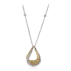 Gelber SI2 Brillant-Goldhalskette (CIRARI)