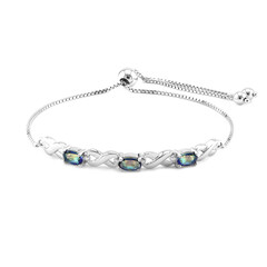 Blauer Mystik-Quarz-Silberarmband