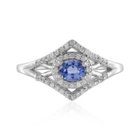 Nicht erhitzter Blauer Ceylon-Saphir-Silberring
