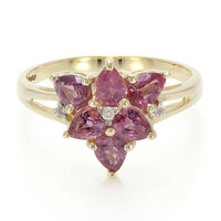Nicht erhitzter Padparadscha-Saphir-Goldring