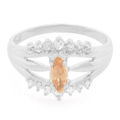 Padparadscha-Saphir-Silberring