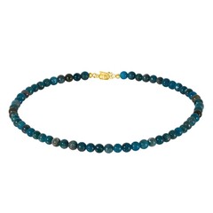 Neonblauer Apatit-Silberhalskette