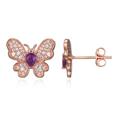 Sambia-Amethyst-Silberohrringe