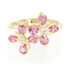 Nicht erhitzter Padparadscha-Saphir-Goldring (AMAYANI)