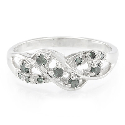 Fancy-Diamant-Silberring