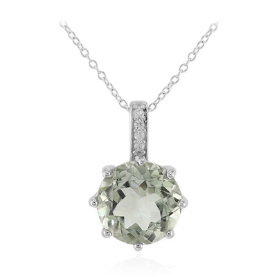 Grüner Amethyst-Silberhalskette