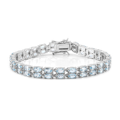 Himmelblauer Topas-Silberarmband
