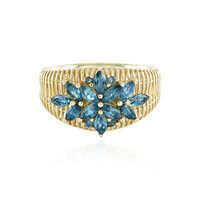 Londonblauer Topas-Goldring (Ornaments by de Melo)