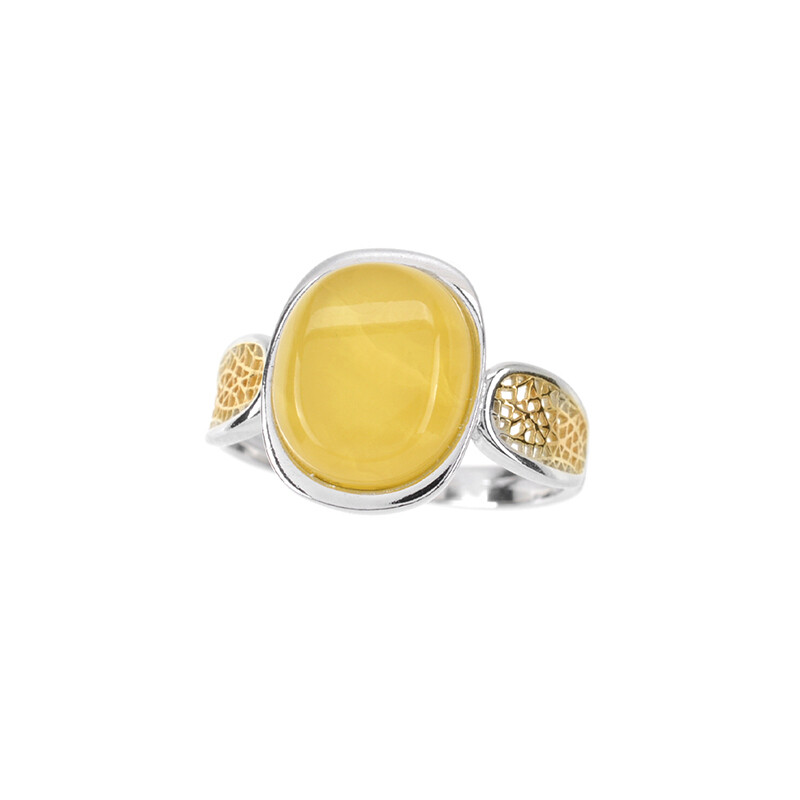 Baltischer Bernstein Sterling Silber Ring