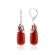 Roter Achat-Silberohrringe
