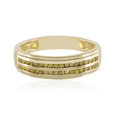 Gelber I2 Diamant-Silberring