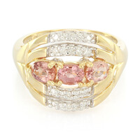 Nicht erhitzter Padparadscha-Saphir-Goldring (AMAYANI)