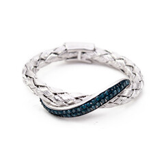 Blauer Diamant-Silberring