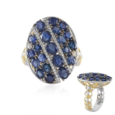 Blauer Saphir-Silberring (Gems en Vogue)