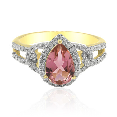 Brasilianischer Pinkfarbener Turmalin-Goldring (Annette)