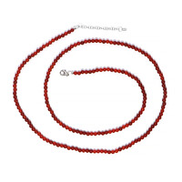 Roter Onyx-Silberhalskette
