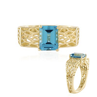 Schweizblauer Topas-Goldring (Ornaments by de Melo)