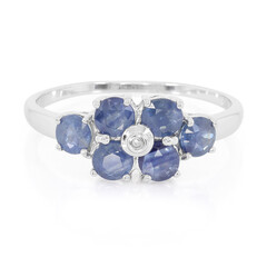 Blauer Saphir-Silberring