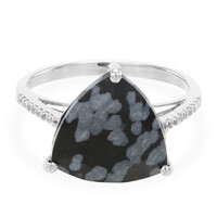 Schneeflocken-Obsidian-Silberring