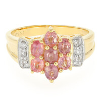 Nicht erhitzter Padparadscha-Saphir-Goldring (AMAYANI)