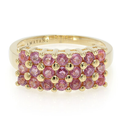 Nicht erhitzter Padparadscha-Saphir-Goldring (AMAYANI)
