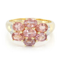 Nicht erhitzter Padparadscha-Saphir-Goldring (AMAYANI)
