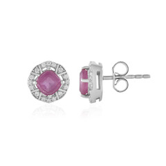 Pinkfarbener Madagaskar-Saphir-Silberohrringe