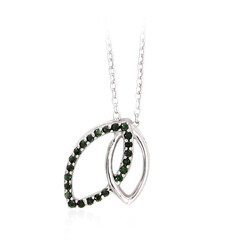 Grüner I3 Diamant-Silbercollier