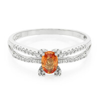 Padparadscha-Saphir-Silberring