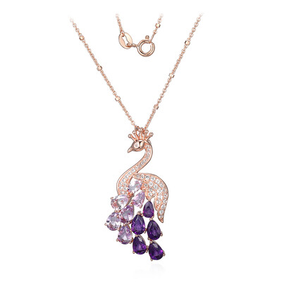 Sambia-Amethyst-Silberhalskette