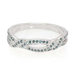 Fancy-Diamant-Silberring