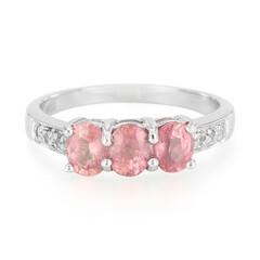 Padparadscha-Saphir-Silberring