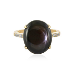 Schwarzer Stern-Saphir-Goldring