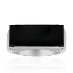 Schwarzer Onyx-Silberring