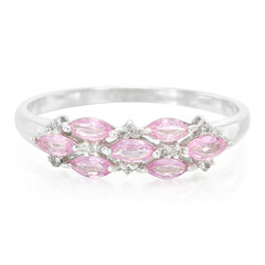 Pinkfarbener Ceylon-Saphir-Silberring