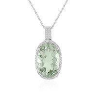 Grüner Amethyst-Silberhalskette
