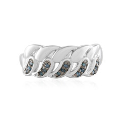 Blauer SI1 Diamant-Silberring
