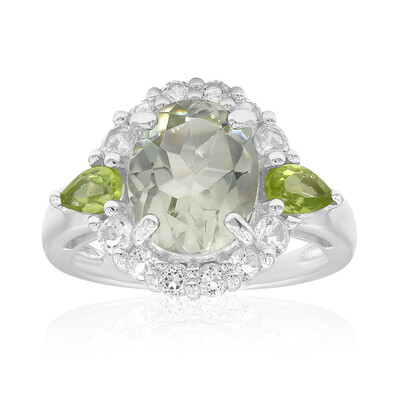 Grüner Amethyst-Silberring