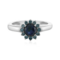 Blauer Stern-Saphir-Silberring