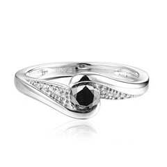 Schwarzer Diamant-Silberring
